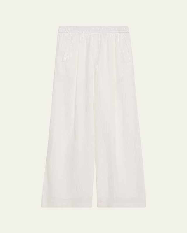 Stripe Sequined Wide Leg Organza Pants